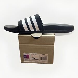 adidas Adilette Men's Comfort Slides Size 10 US - Black/White